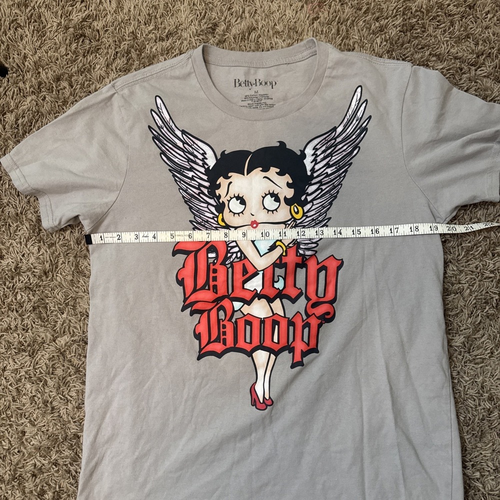 Betty Boop Angel Graphic Tee Retro Y2k Style Sparkle Angel Wings On Back  Medium - Picture 7 of 8
